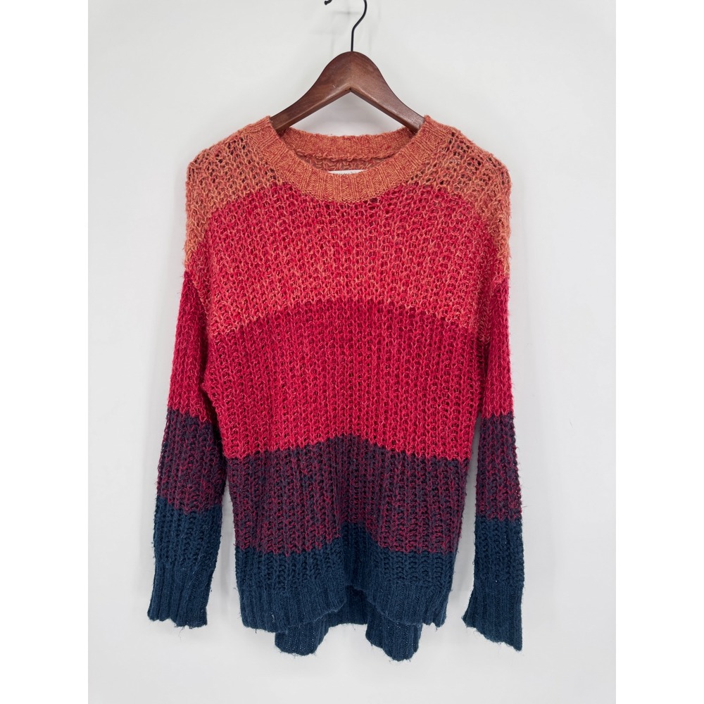 American Eagle Ombre Sweater Women M Wool Blend Boho Open Knit Indie Artsy